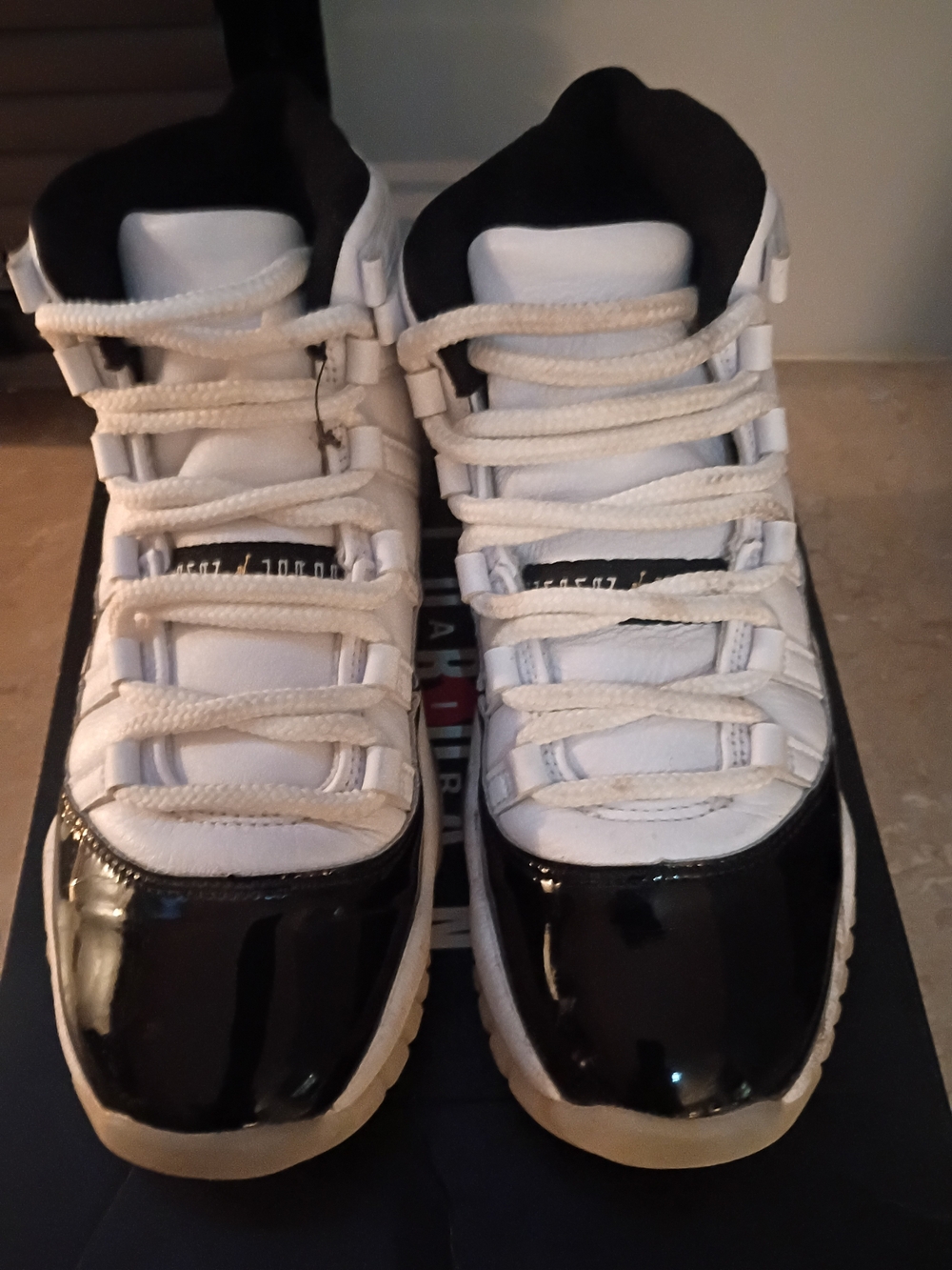 Jordons Kids White and Black High-Top Basketball Shoes